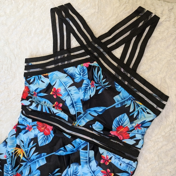 ❤ Swimsuit Large Swim Floral One Piece Shein Blue Pink - Picture 8 of 9